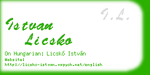 istvan licsko business card